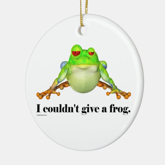 カエルおもしろいの与え漫画できなかった セラミックオーナメント (左)