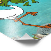 カエルおもしろいの喉を詰まらせる感動的鳥ポスター フォトプリント            (角)