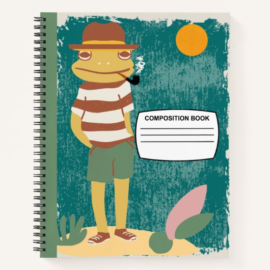 カエルおもしろいの煙草螺旋組成 ノートブック (正面)