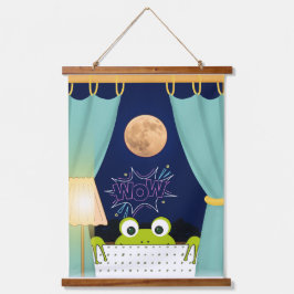 カエルおもしろいの驚いた目 吊り下げ型タペストリー