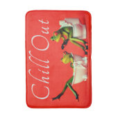 カエルおもしろいは落ち着く。スパ時間。レッド バスマット (正面縦)