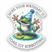 カエルおもしろいをテーマにした誕生日 シール (正面)