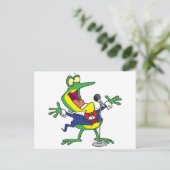 カエルおもしろいガラを歌う ポストカード (スタンド正面)