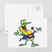 カエルおもしろいガラを歌う ポストカード (正面/裏面)