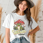 カエルおもしろいキノコかわいい内向き トライブレンドＴシャツ<br><div class="desc">カエルおもしろいマッシュルーム可愛い内向き内向き女性Tシャツファッショントップは、文字「私？風変わり?スクリプトタイポグラフィのモダンAlways"。誕生日、クリスマス、母の日、父の日など、内向的な人々のための完璧な贈り物。Evco Studioによる設計www.zazzle.com/store/evcostudio</div>