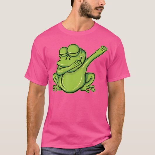 カエルおもしろいダブダビングカエル Tシャツ (正面)
