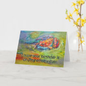 カエルおもしろいハッピーバースデーユーモアあいさつカード カード (黄色い花)