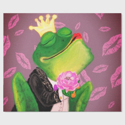 カエルおもしろいプリンスラッピング紙 ラッピングペーパー (フラット)