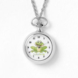 カエルおもしろい愛好家の動物の腕時計 腕時計