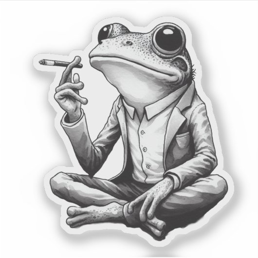 カエルおもしろい、カエル シール (正面)