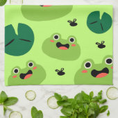 カエルおもしろい キッチンタオル (折り畳み)