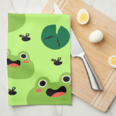 カエルおもしろい キッチンタオル (四つ折り)