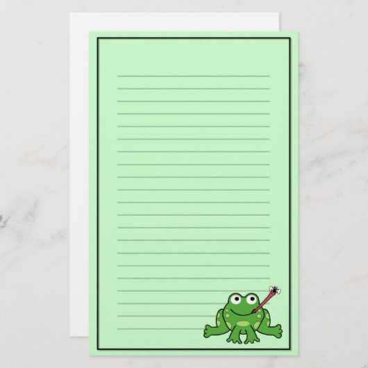 カエルおよびはえの文房具 便箋 (正面/裏面)