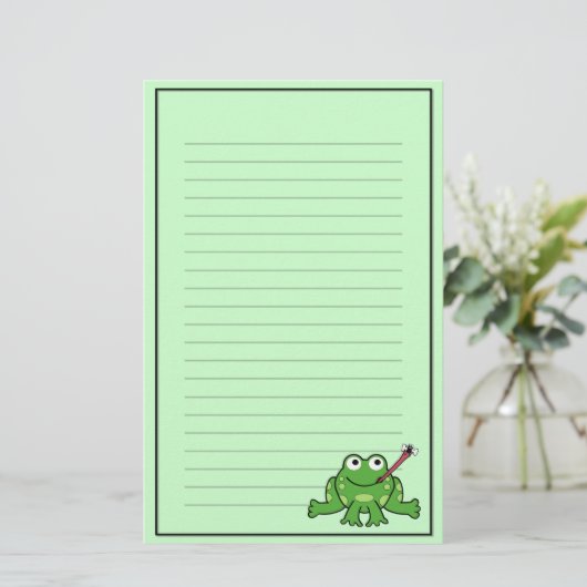 カエルおよびはえの文房具 便箋 (スタンド正面)