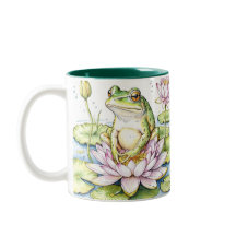 カエルお洒落と《植物》スイレン、カエル、《植物》スイレン、