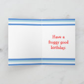 カエルお洒落のパーソナライズされた誕生日カード カード (内部)