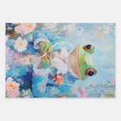 カエルお洒落プリンスラッピング紙シート ラッピングペーパーシート (正面2)