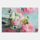 カエルお洒落プリンスラッピング紙シート ラッピングペーパーシート (正面3)