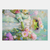 カエルお洒落プリンスラッピング紙シート ラッピングペーパーシート (正面2)