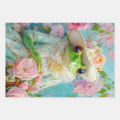 カエルお洒落プリンスラッピング紙シート ラッピングペーパーシート (正面)