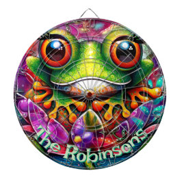 カエルお洒落抽象芸術フローラパーソナライズされたカエル ダーツボード