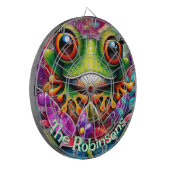 カエルお洒落抽象芸術フローラパーソナライズされたカエル ダーツボード (正面左)