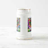 カエルお洒落抽象芸術フローラパーソナライズされたカエル ビールジョッキ (中央)