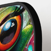 カエルお洒落抽象芸術フローラパーソナライズされたカエル ピックルボールラケット (左詳細)