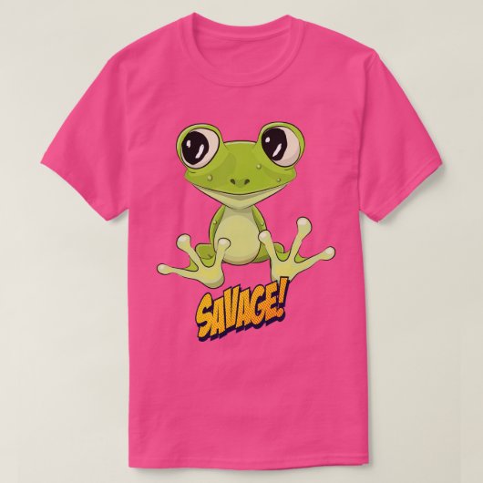 カエルかわいいかわいい漫画 Tシャツ (デザイン正面)
