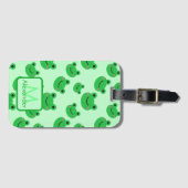 カエルかわいいパタングリーンの子ども ラゲッジタグ (正面横)