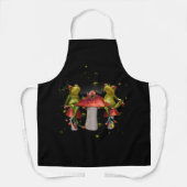 カエルがお茶を飲むキノコ綿の美学 エプロン (正面)