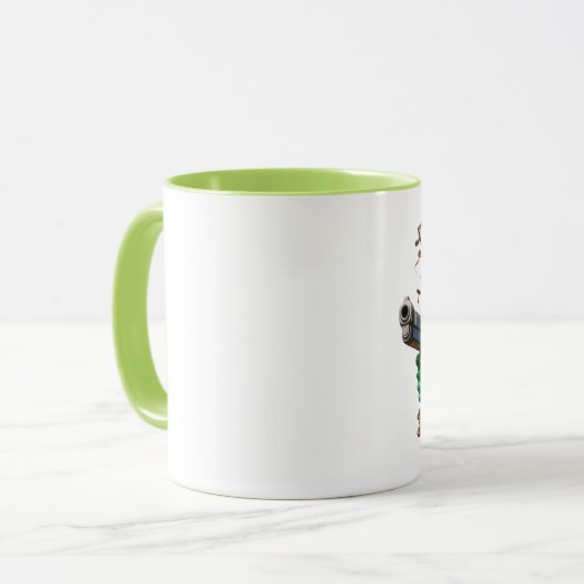 カエルがコーヒーを飲買みて保護してくれる マグカップ (正面左)