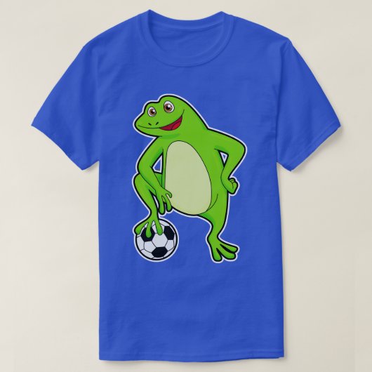カエルがボールを持ったプレイヤー Tシャツ (デザイン正面)