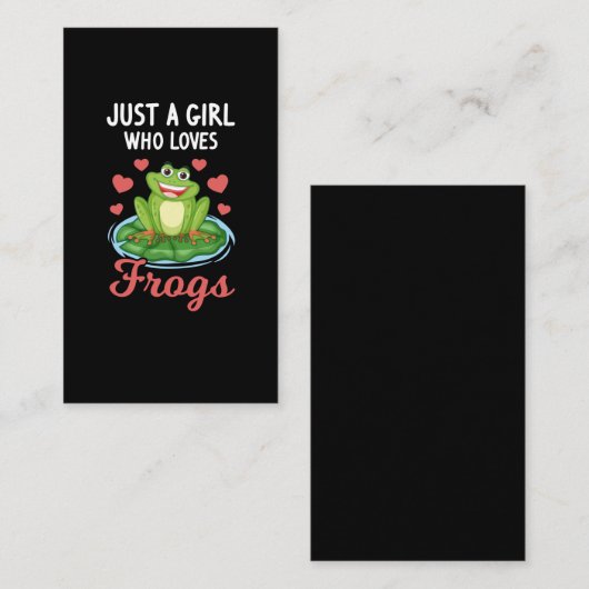 カエルが大好きなかわいいカエル少女の娘 名刺 (正面/裏面)