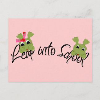 カエルが学校に飛び込む ポストカード