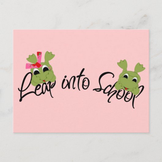 カエルが学校に飛び込む ポストカード (正面)