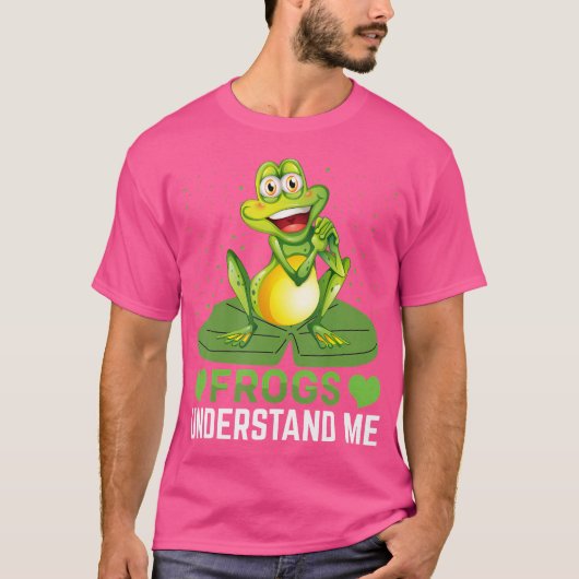 カエルが私を理解するおもしろいカエルの恋人のカエル Tシャツ (正面)
