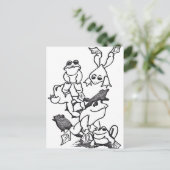 カエルが舞い上がる ポストカード (スタンド正面)