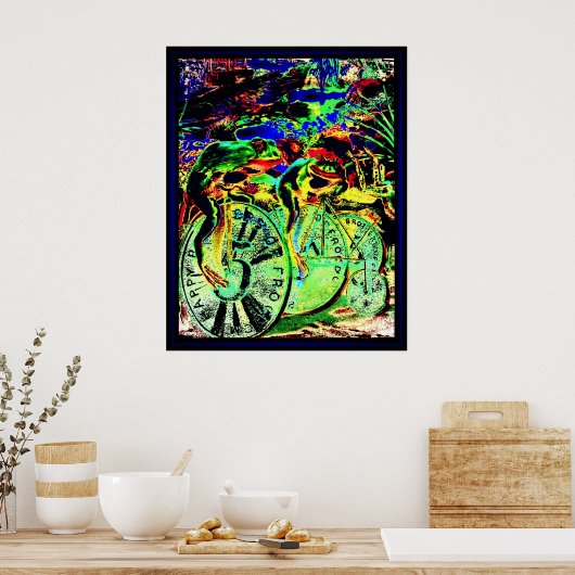 カエルが走る ポスター (キッチン)