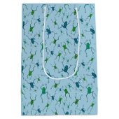 カエルが飛び跳ねて喜ぶ ミディアムペーパーバッグ (裏面)