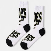 カエルが「Frogs」という言葉に登るシルエット ソックス (左)