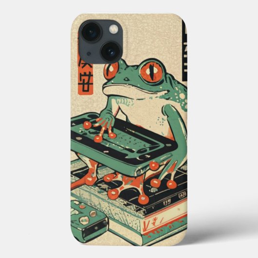 カエルがPCゲームをする、浮世絵のカエルアート、カエル Case-Mate iPhoneケース (裏面)