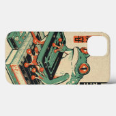カエルがPCゲームをする、浮世絵のカエルアート、カエル Case-Mate iPhoneケース (裏面 (横))