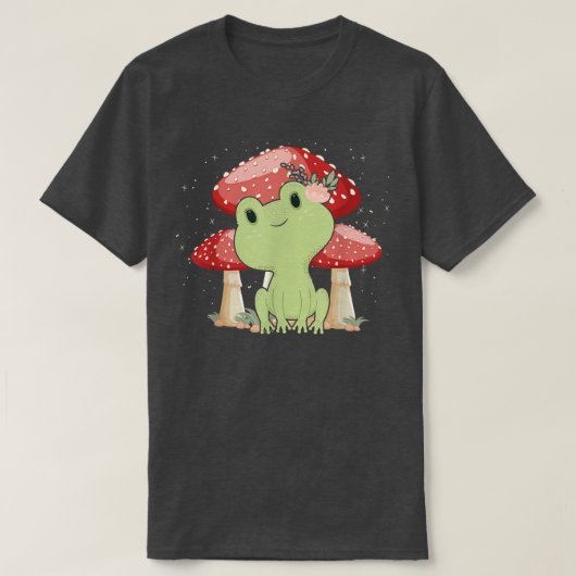 カエルきのこ妖精ダストスターコテージコアエスティ Tシャツ (デザイン正面)
