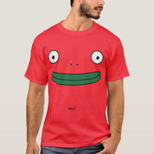 カエルさんと挨拶する少年 Tシャツ (正面)