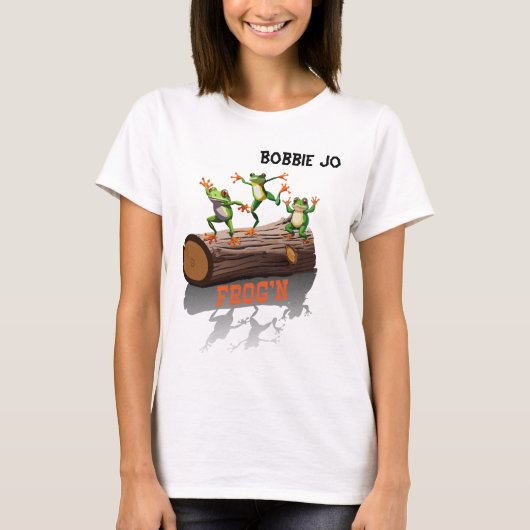 "カエルさん" オリジナルTシャツ レディース Tシャツ (正面)