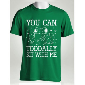 カエルといっしょに座ろう - かわいいカエルの駄洒落 Tシャツ