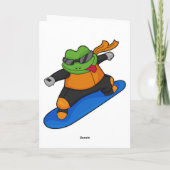 カエルとしてスノーボーダーとスノーボード カード (裏面)