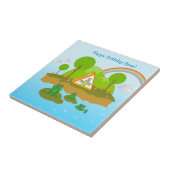 カエルとのハッピーバースデー タイル (側面)