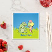 カエルとアイスクリーム紙ナプキンス スタンダードカクテルナプキン (インサイチュ)